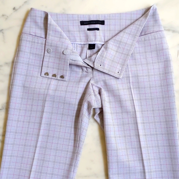 NWOT. Vintage Express Design Studio Rayon Blended Lightweight Plaid Flare Pants. - Picture 3 of 7